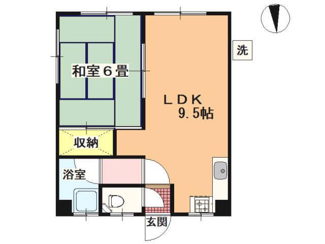 サンフェニックス(1LDK/1階)の間取り写真
