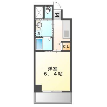 ワイズタワー新栄(1K/7階)の間取り写真
