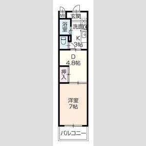 宮西パレス 壱号館(1DK/2階)の間取り写真