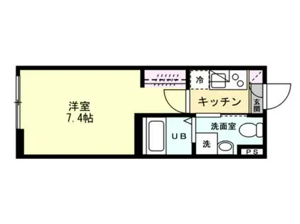 WITH FUN 小田急相模原駅前(1K/1階)の間取り写真