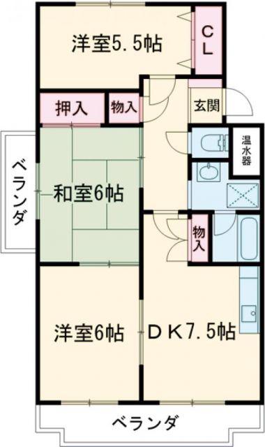 ファミール97(2LDK/1階)の間取り写真