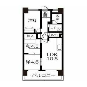 元今泉レジデンス(3LDK/5階)の間取り写真