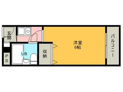 リバティハイツ美園(1K/3階)の間取り写真