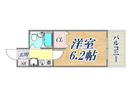 レジデンス長田(1K/1階)の間取り写真