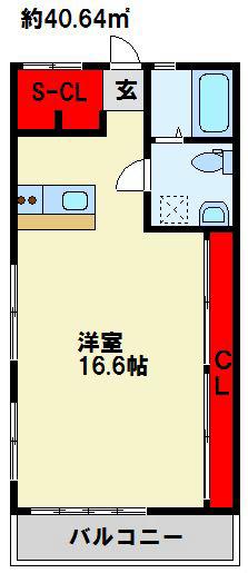 CLAME CRIQUE VINTAGE(1K/2階)の間取り写真