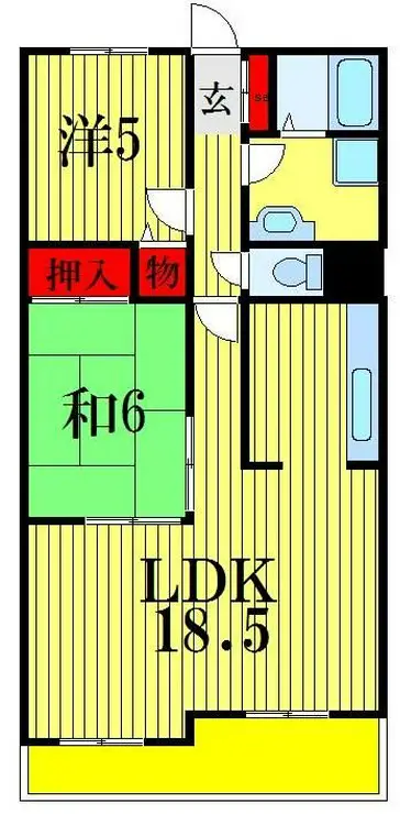 ヴィラ稲毛 4階階 間取り