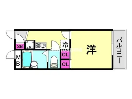 レオパレスZEPHYR(1K/1階)の間取り写真