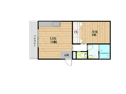 ビートル(1LDK/1階)の間取り写真