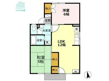 オレンジハウスB(3DK/1階)の間取り写真