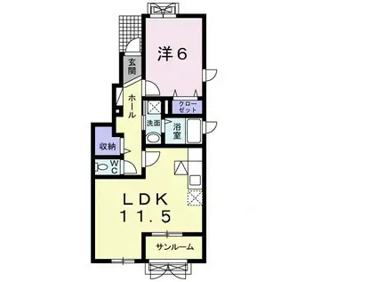 ブエナビスタ(1LDK/1階)の間取り写真