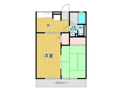 オリーブハウス(2K/1階)の間取り写真