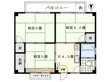 豊ビル(3K/3階)の間取り写真