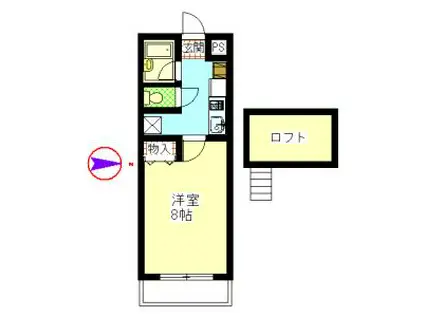 センチュリーコート(1K/2階)の間取り写真