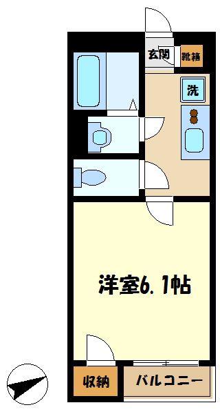 レオネクストシャトル杉田V(1K/2階)の間取り写真
