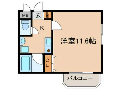 PRINCE(ワンルーム/1階)の間取り写真