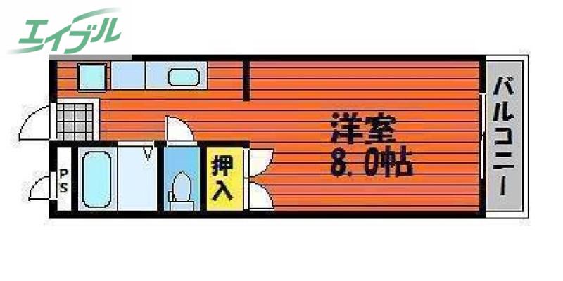 ドリームマンション(1K/2階)の間取り写真