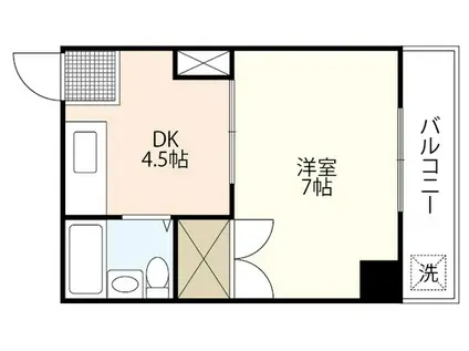 小石ビル(1DK/3階)の間取り写真