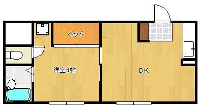 コーポあけみ(1DK/4階)の間取り写真