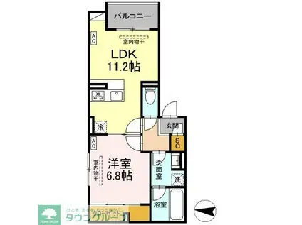 ボアブロンシュ深見(1LDK/3階)の間取り写真