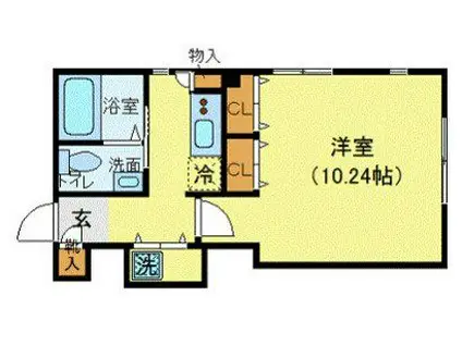 モデュロール赤坂(1K/4階)の間取り写真