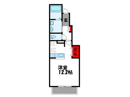 ハウス遠賀野A(1K/1階)の間取り写真