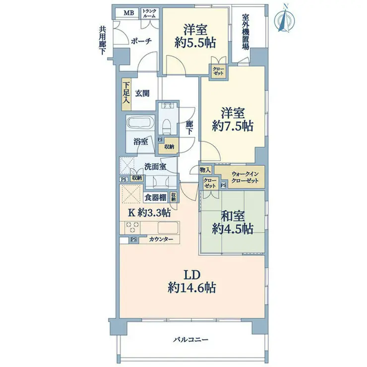 The RESIDENCE国立 3階階 間取り