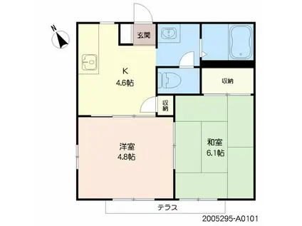 アーデンハイツ(2K/1階)の間取り写真