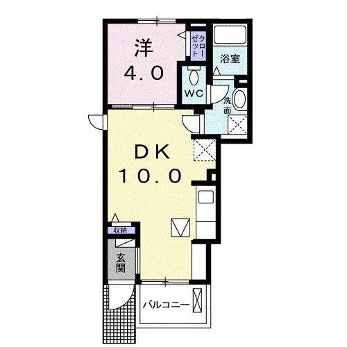 アクティーフ南大泉(1LDK/1階)の間取り写真
