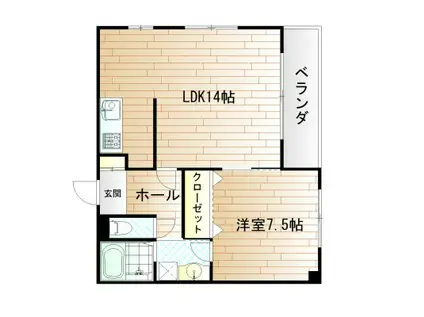 WIN小倉(1LDK/6階)の間取り写真