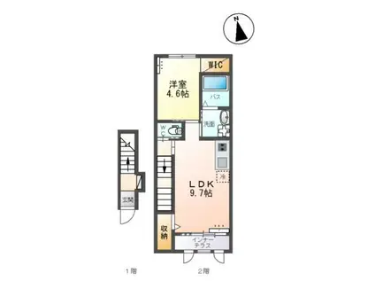 エスポアメゾンM(1LDK/2階)の間取り写真