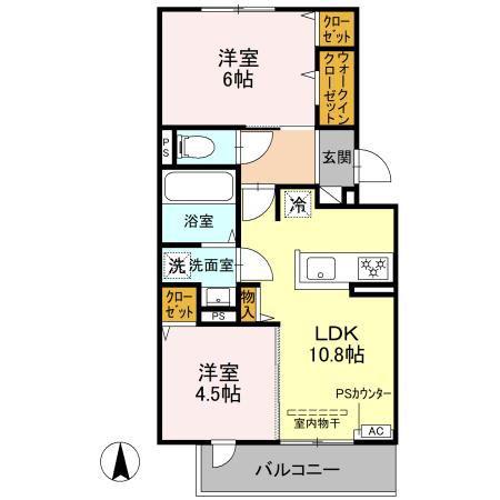 BELL SOAR(2LDK/3階)の間取り写真