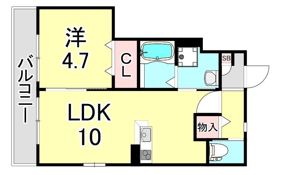 プロヴァンス壱番館(1LDK/1階)の間取り写真