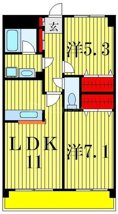 フォルティーヌ皿沼 2階階 間取り