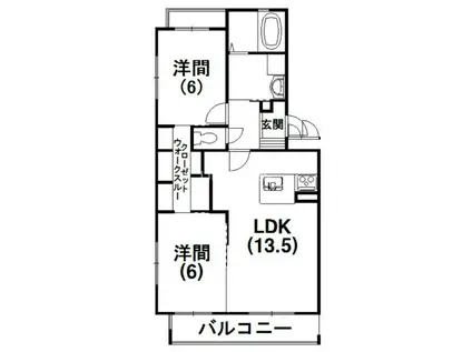 エル・ブランシュ(2LDK/1階)の間取り写真