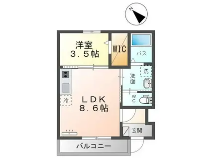 フェリーチェ(1LDK/1階)の間取り写真