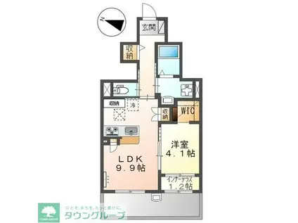 LAMOUR(1LDK/1階)の間取り写真