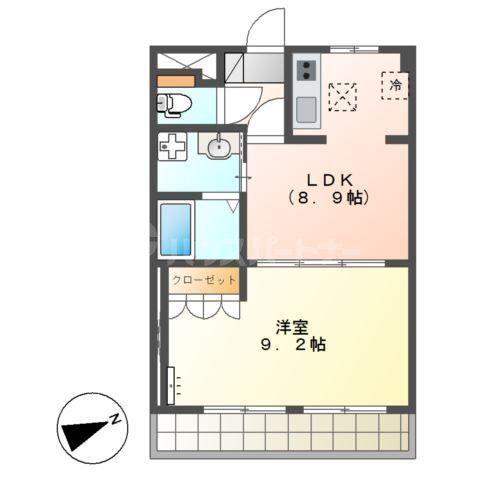 プレイス(1LDK/1階)の間取り写真