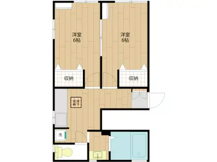 ローゼンハイム(2DK/1階)の間取り写真