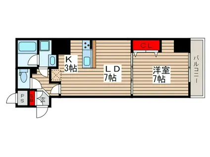 FRERE COURT 錦糸公園(1LDK/4階)の間取り写真