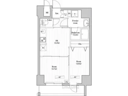 CREATIF押上(2DK/4階)の間取り写真