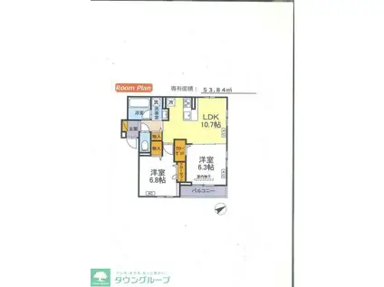 RESI NOIR(2LDK/1階)の間取り写真