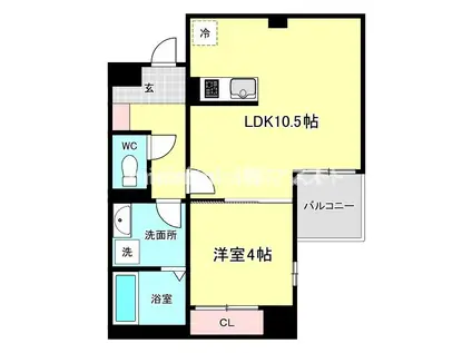 SFIDA帝塚山(1LDK/1階)の間取り写真