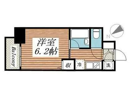 プレール目黒リバーサイド(1K/8階)の間取り写真