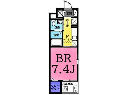 メゾンド・ファベル(1K/2階)の間取り写真