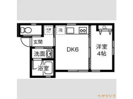 グリーンブーメラン(1K/1階)の間取り写真