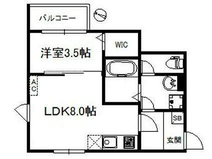 MOANA 647(1LDK/1階)の間取り写真
