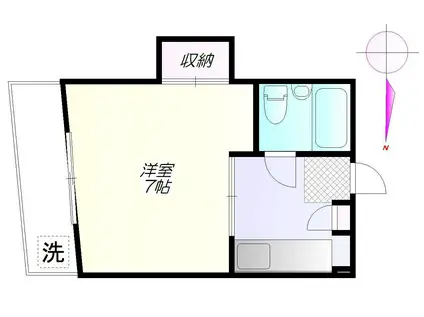 ベルウッド(1K/3階)の間取り写真