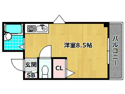 シャンテ中宮II(ワンルーム/5階)の間取り写真