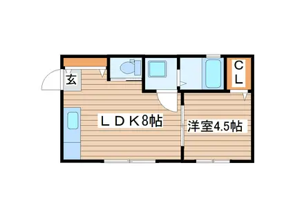 I.S.E(1LDK/2階)の間取り写真