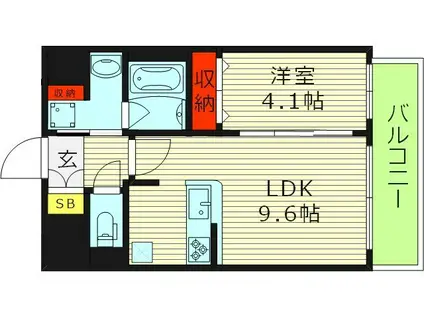 ノーヴル メゾン(1LDK/7階)の間取り写真